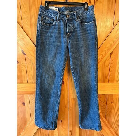 Abercrombie & Fitch Jeans 30X32 Mens Straight Cut Denim Distressed button fly (0 - Picture 1 of 14